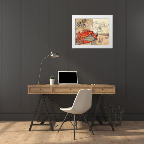 Fresh Catch White Modern Wood Framed Art Print by Brent, Paul