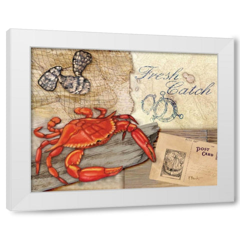 Fresh Catch White Modern Wood Framed Art Print by Brent, Paul