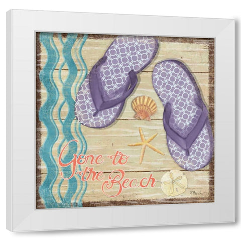Hit the Beach I White Modern Wood Framed Art Print by Brent, Paul