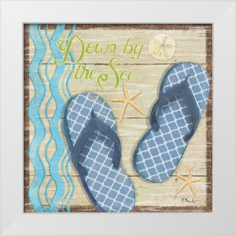 Hit the Beach III White Modern Wood Framed Art Print by Brent, Paul