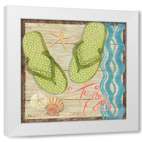 Hit the Beach IV White Modern Wood Framed Art Print by Brent, Paul