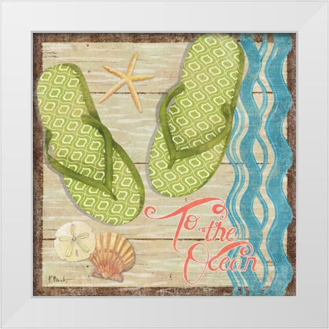 Hit the Beach IV White Modern Wood Framed Art Print by Brent, Paul