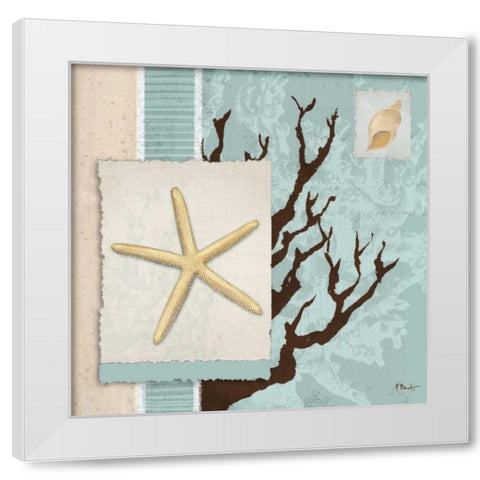 Aquarius Blue Sq III White Modern Wood Framed Art Print by Brent, Paul