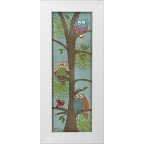 Fantasy Owls Panel II White Modern Wood Framed Art Print by Brent, Paul