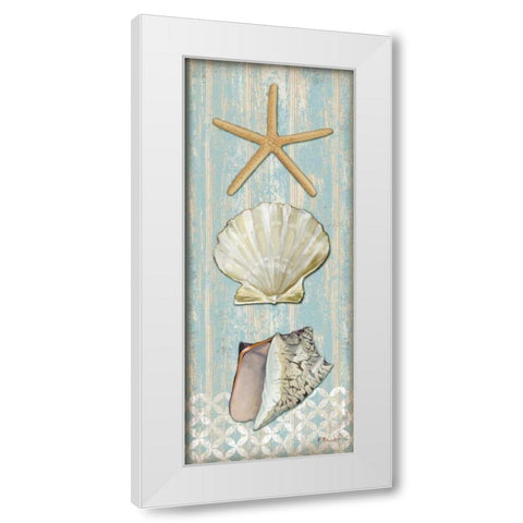 Spa Shells Vertical II White Modern Wood Framed Art Print by Brent, Paul