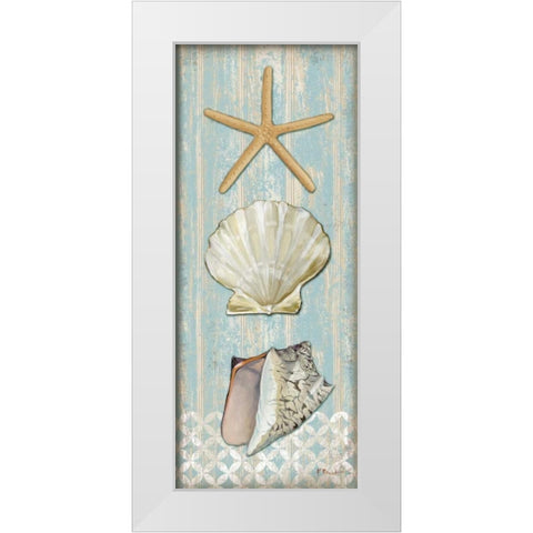 Spa Shells Vertical II White Modern Wood Framed Art Print by Brent, Paul