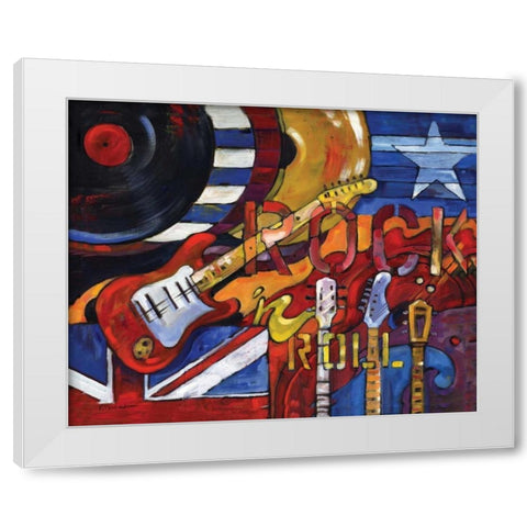 Rock N Roll White Modern Wood Framed Art Print by Brent, Paul