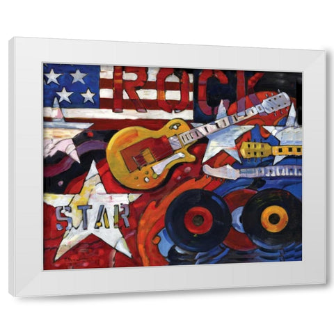 Rockstar White Modern Wood Framed Art Print by Brent, Paul