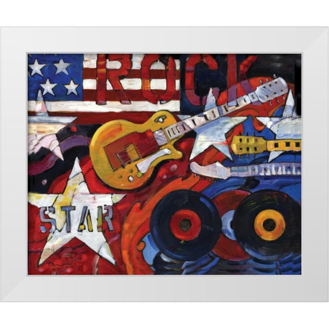 Rockstar White Modern Wood Framed Art Print by Brent, Paul