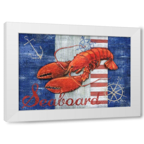 Maritime Lobster White Modern Wood Framed Art Print by Brent, Paul