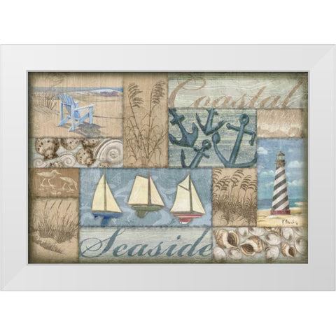 Bateau Bay Collage I White Modern Wood Framed Art Print by Brent, Paul