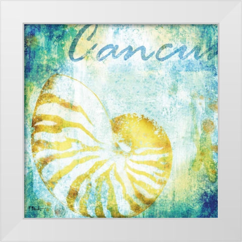 Martinique Shells I White Modern Wood Framed Art Print by Brent, Paul