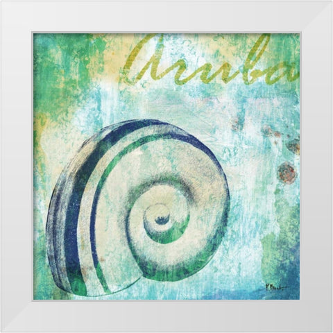 Martinique Shells III White Modern Wood Framed Art Print by Brent, Paul