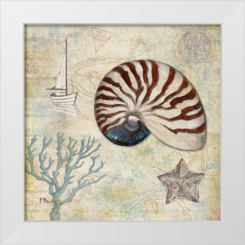 Discovery Shell I White Modern Wood Framed Art Print by Brent, Paul
