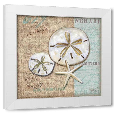 Linen Shells II White Modern Wood Framed Art Print by Brent, Paul