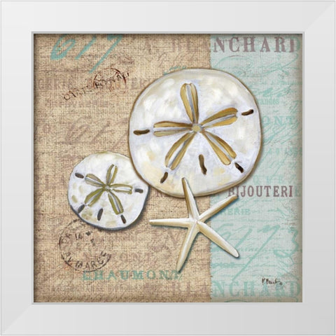 Linen Shells II White Modern Wood Framed Art Print by Brent, Paul