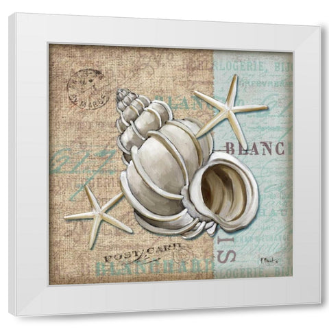 Linen Shells IV White Modern Wood Framed Art Print by Brent, Paul