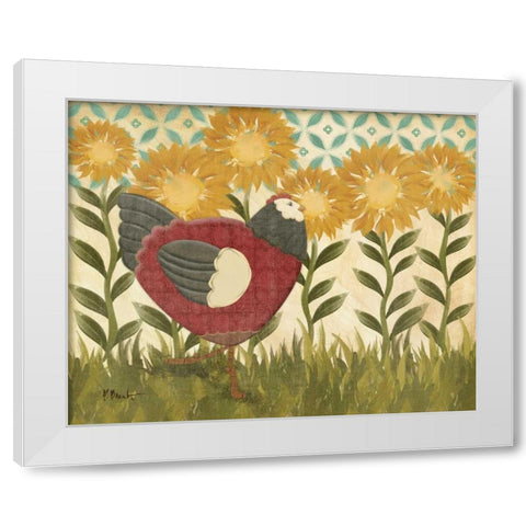 Sunny Hen I White Modern Wood Framed Art Print by Brent, Paul