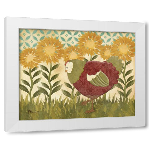 Sunny Hen II White Modern Wood Framed Art Print by Brent, Paul