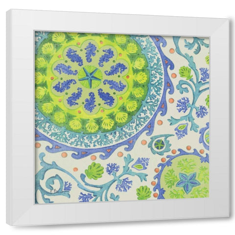 Coastal Suzani I White Modern Wood Framed Art Print by Brent, Paul
