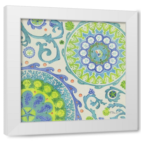 Coastal Suzani II White Modern Wood Framed Art Print by Brent, Paul