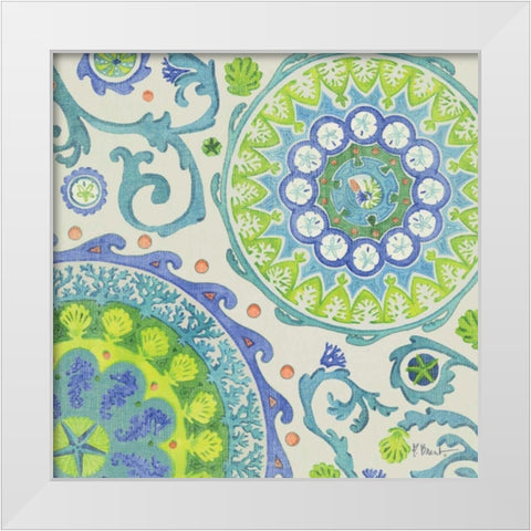 Coastal Suzani II White Modern Wood Framed Art Print by Brent, Paul