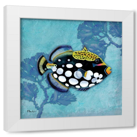 Azure Tropical Fish III White Modern Wood Framed Art Print by Brent, Paul