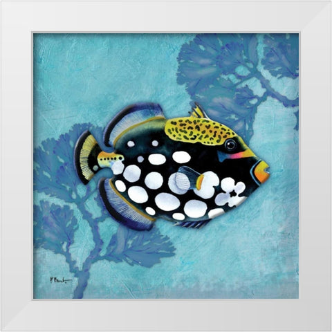 Azure Tropical Fish III White Modern Wood Framed Art Print by Brent, Paul