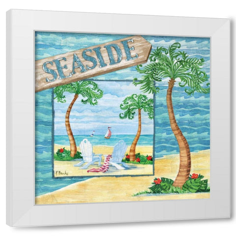 Whimsy Bay Collage I White Modern Wood Framed Art Print by Brent, Paul