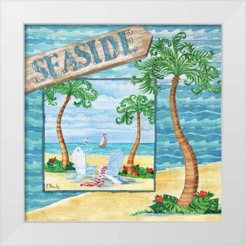 Whimsy Bay Collage I White Modern Wood Framed Art Print by Brent, Paul