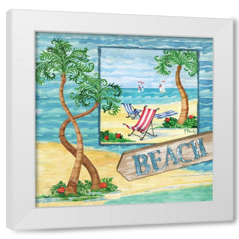Whimsy Bay Collage II White Modern Wood Framed Art Print by Brent, Paul