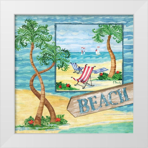 Whimsy Bay Collage II White Modern Wood Framed Art Print by Brent, Paul