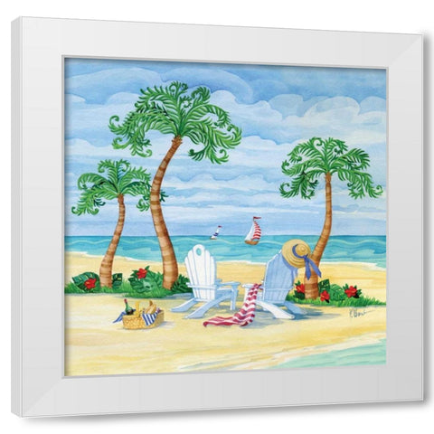 Whimsy Bay Chairs I White Modern Wood Framed Art Print by Brent, Paul