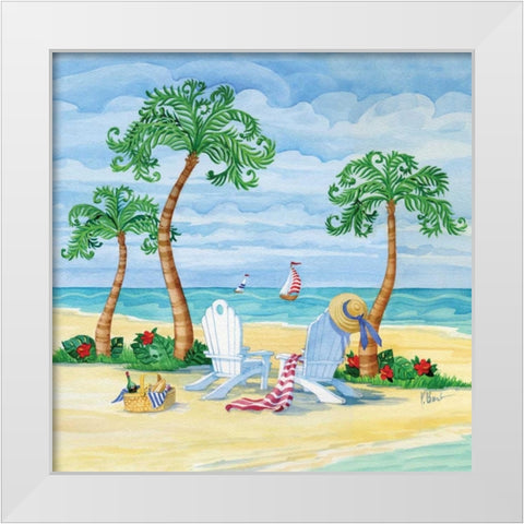 Whimsy Bay Chairs I White Modern Wood Framed Art Print by Brent, Paul