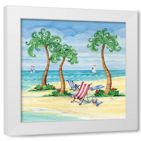 Whimsy Bay Chairs II White Modern Wood Framed Art Print by Brent, Paul
