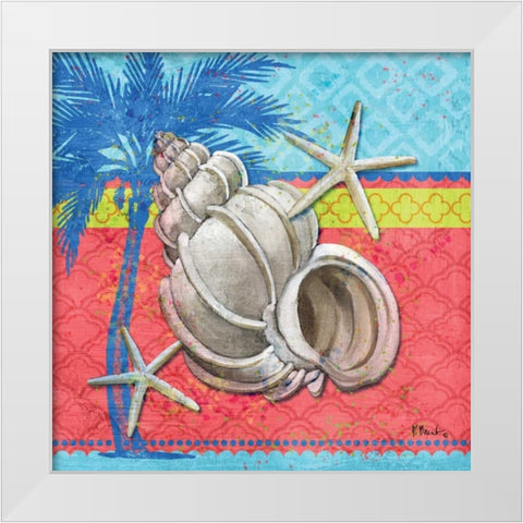 Pacific Shells I White Modern Wood Framed Art Print by Brent, Paul