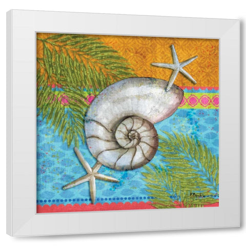 Pacific Shells III White Modern Wood Framed Art Print by Brent, Paul
