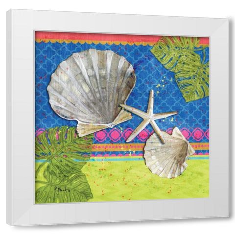Pacific Shells IV White Modern Wood Framed Art Print by Brent, Paul
