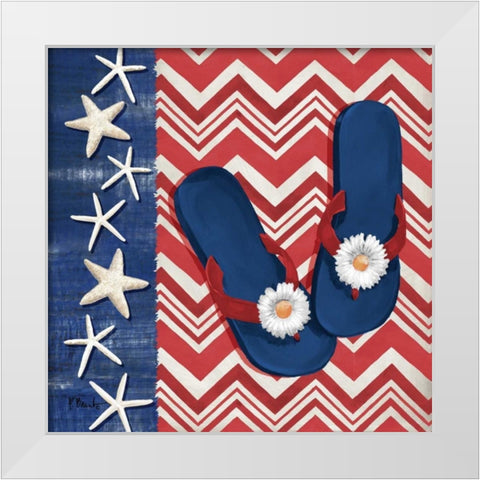 Americas Beach I White Modern Wood Framed Art Print by Brent, Paul