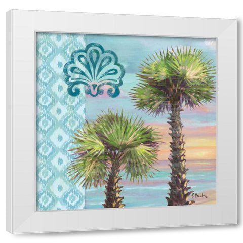 Palm Duo Collage I White Modern Wood Framed Art Print by Brent, Paul