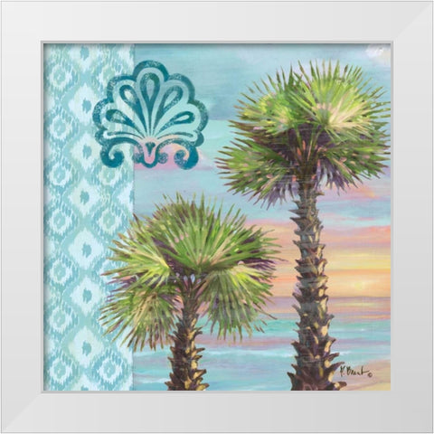 Palm Duo Collage I White Modern Wood Framed Art Print by Brent, Paul