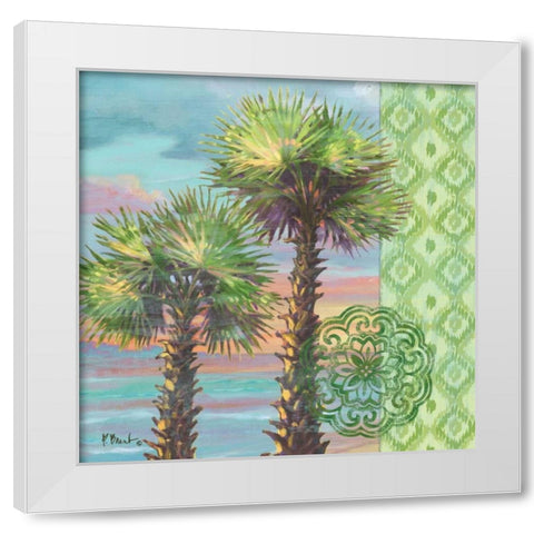 Palm Duo Collage II White Modern Wood Framed Art Print by Brent, Paul