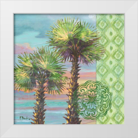 Palm Duo Collage II White Modern Wood Framed Art Print by Brent, Paul