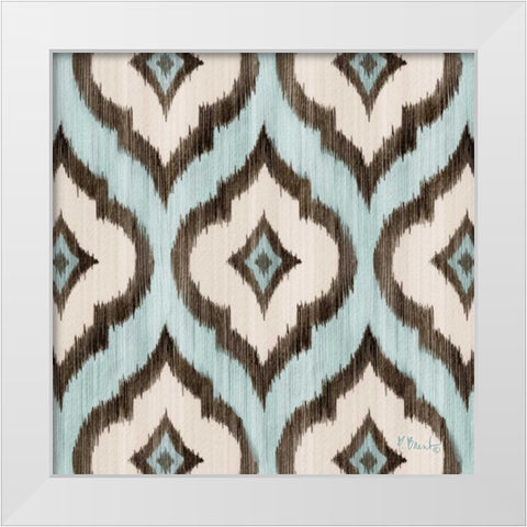 Blue Ikat I White Modern Wood Framed Art Print by Brent, Paul