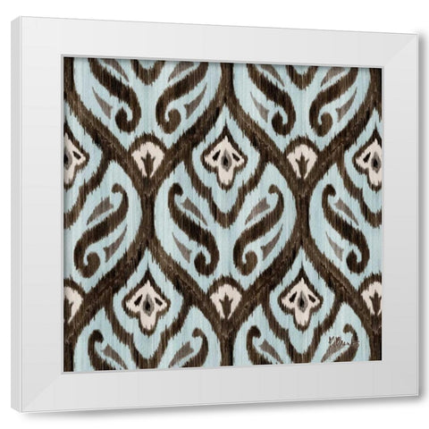 Blue Ikat II White Modern Wood Framed Art Print by Brent, Paul