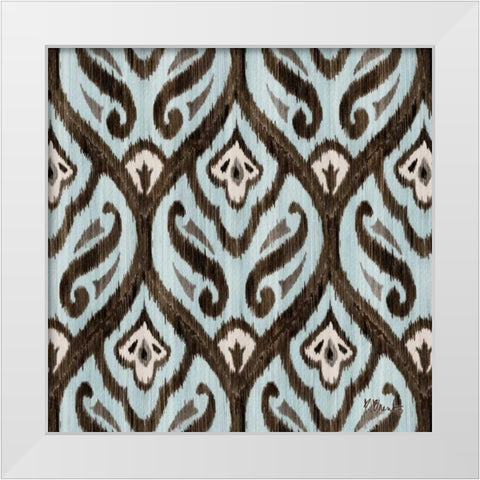 Blue Ikat II White Modern Wood Framed Art Print by Brent, Paul