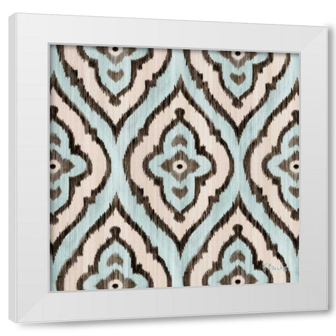 Blue Ikat III White Modern Wood Framed Art Print by Brent, Paul