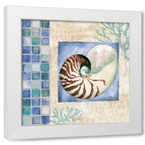 Mosaic Shell Collage V White Modern Wood Framed Art Print by Brent, Paul