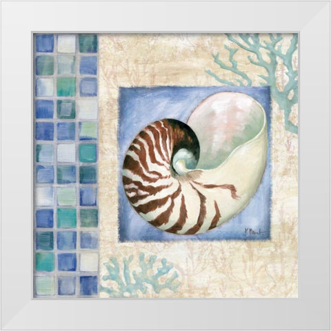 Mosaic Shell Collage V White Modern Wood Framed Art Print by Brent, Paul