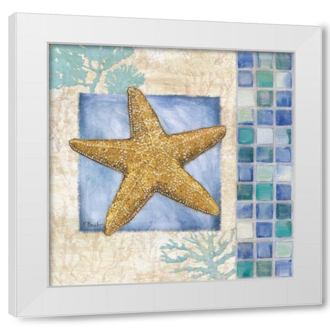 Mosaic Shell Collage VI White Modern Wood Framed Art Print by Brent, Paul